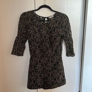Black and white lace romper